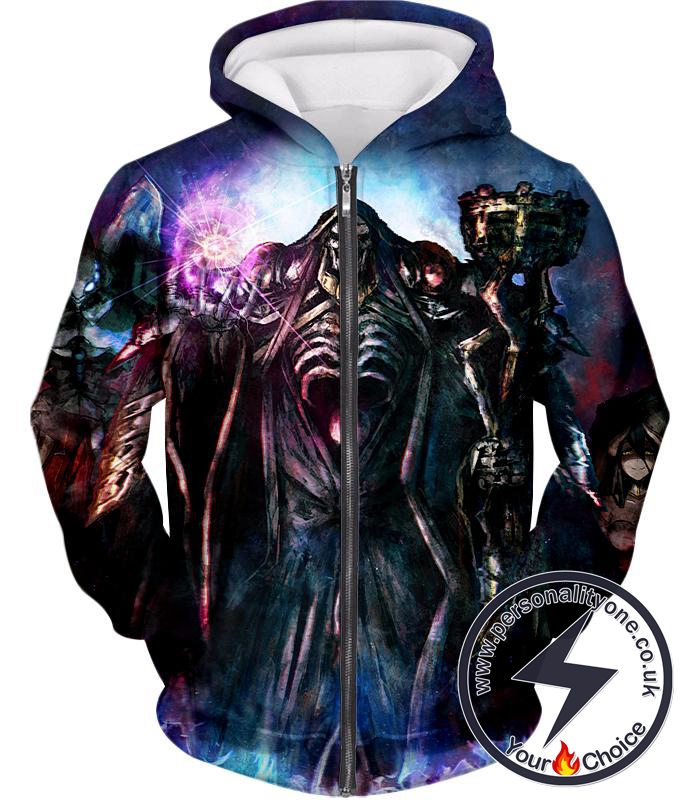 Overlord Extremely Evil Sorcerer King Ainz Ooal Gown Cool Graphic Zip Up Hoodie